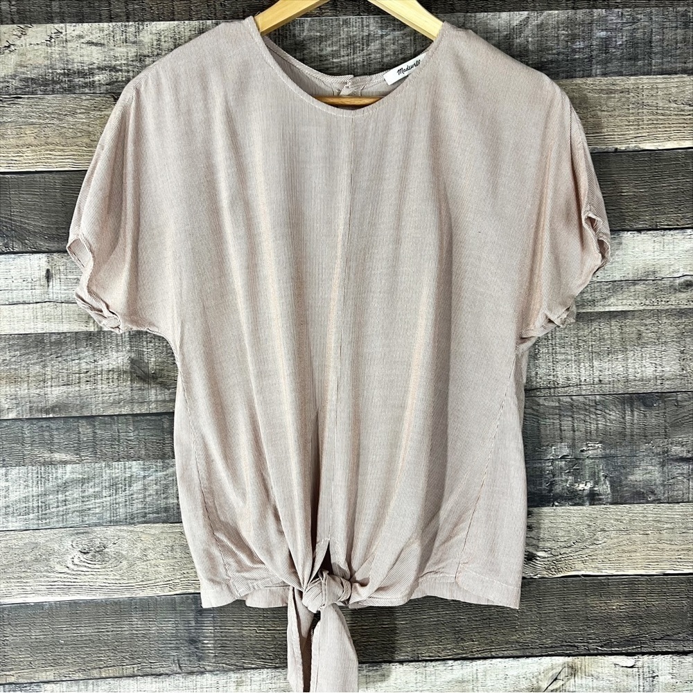 Madewell Button-Back Tie Tee in Stripe